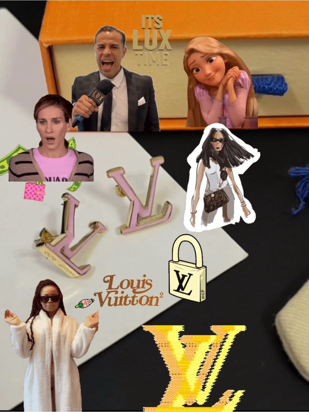 Louis Vuitton Pink and Gold  Earrings